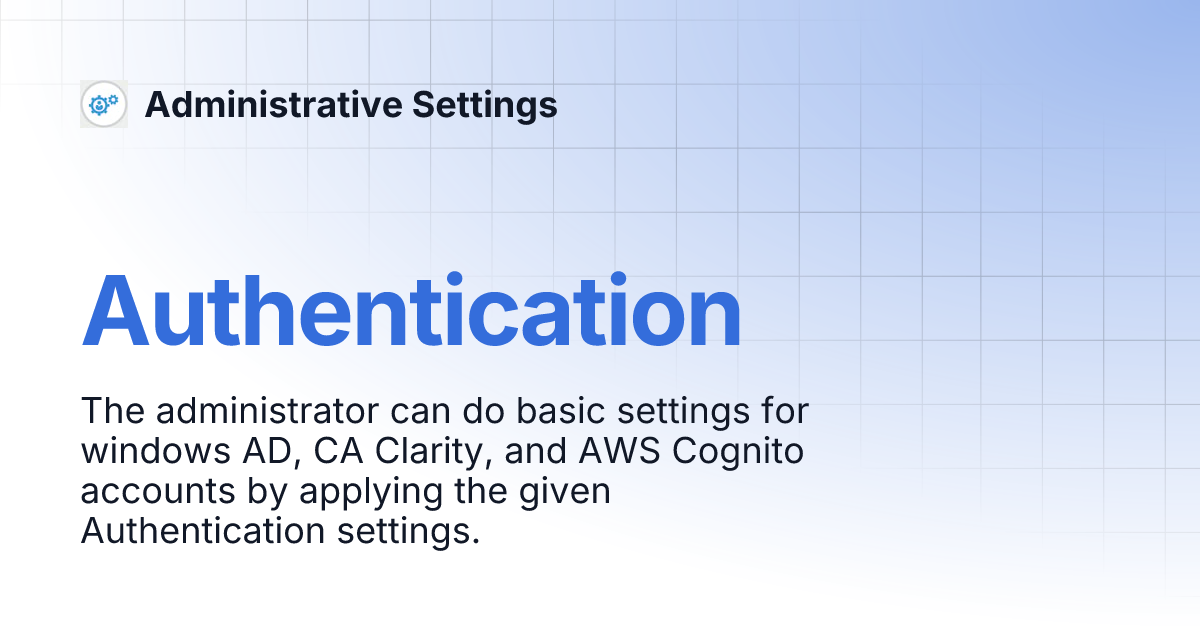Authentication Administrative Settings