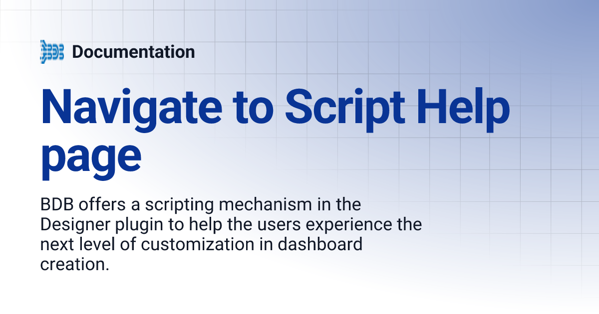 Navigate to Script Help page | Documentation