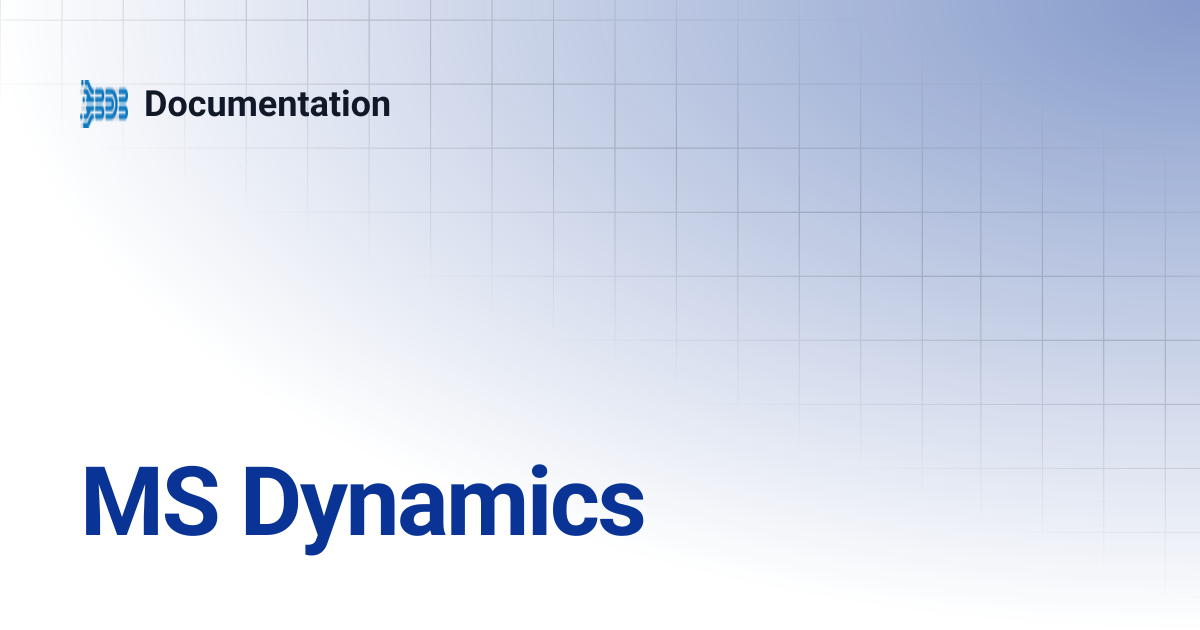 MS Dynamics | Documentation
