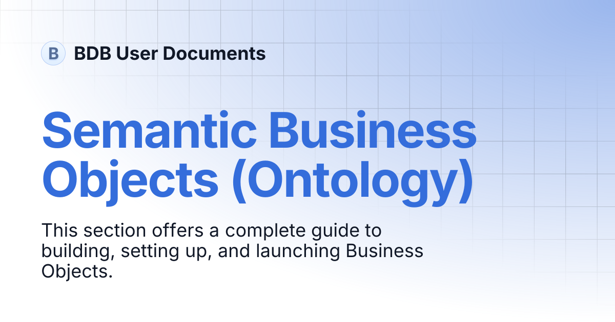 Semantic Business Objects (Ontology) | BDB User Documents