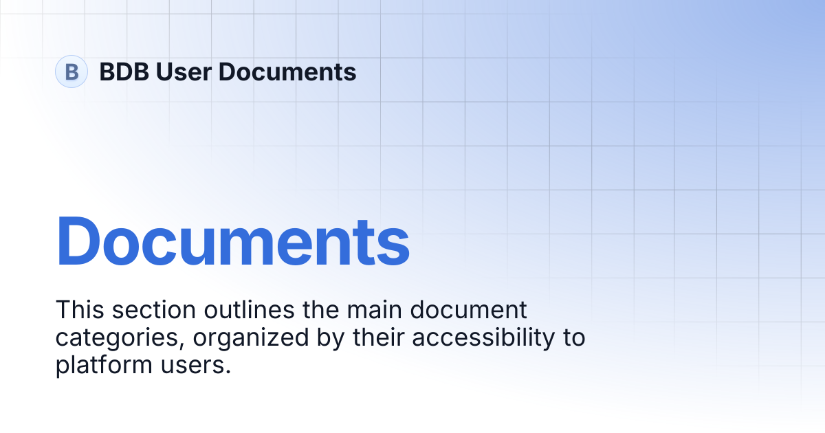 Documents | BDB User Documents