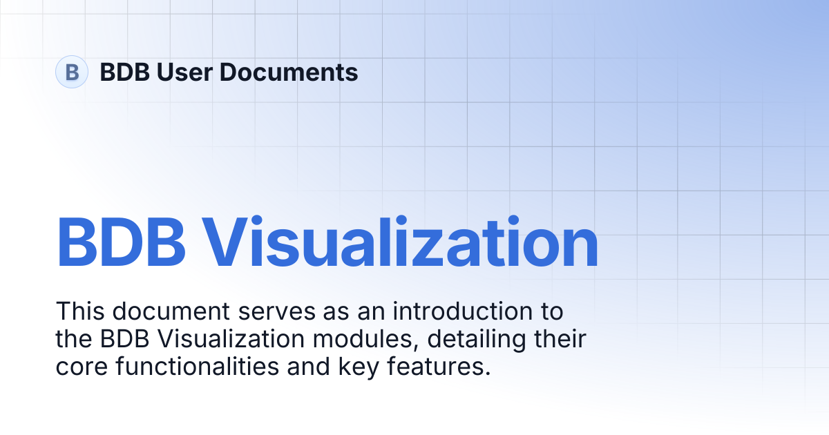 BDB Visualization | BDB User Documents