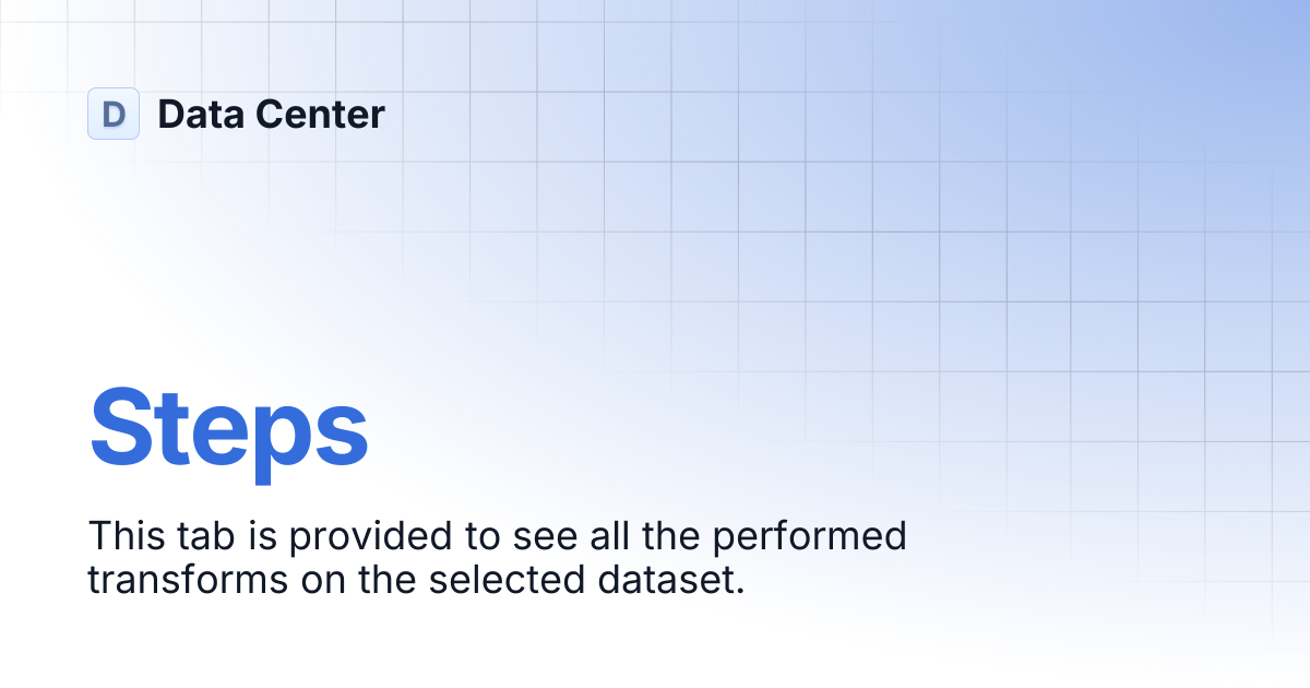 Steps | Data Center