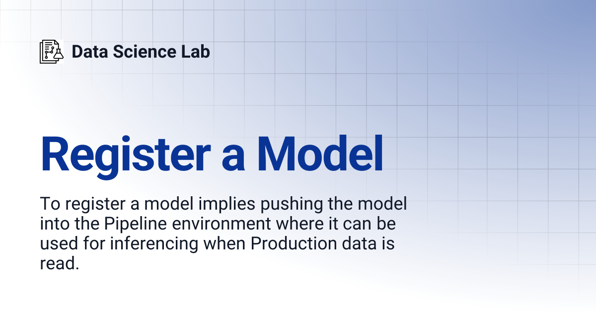 Register a Model | Data Science Lab