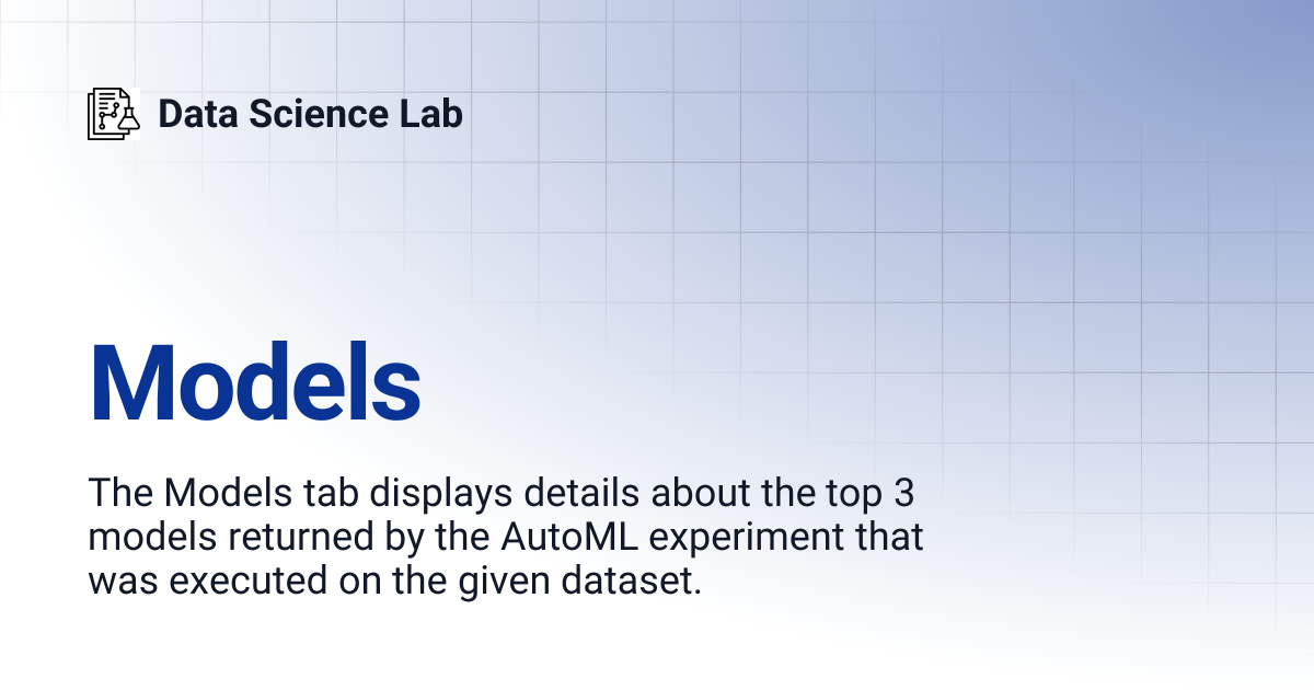 Models | Data Science Lab