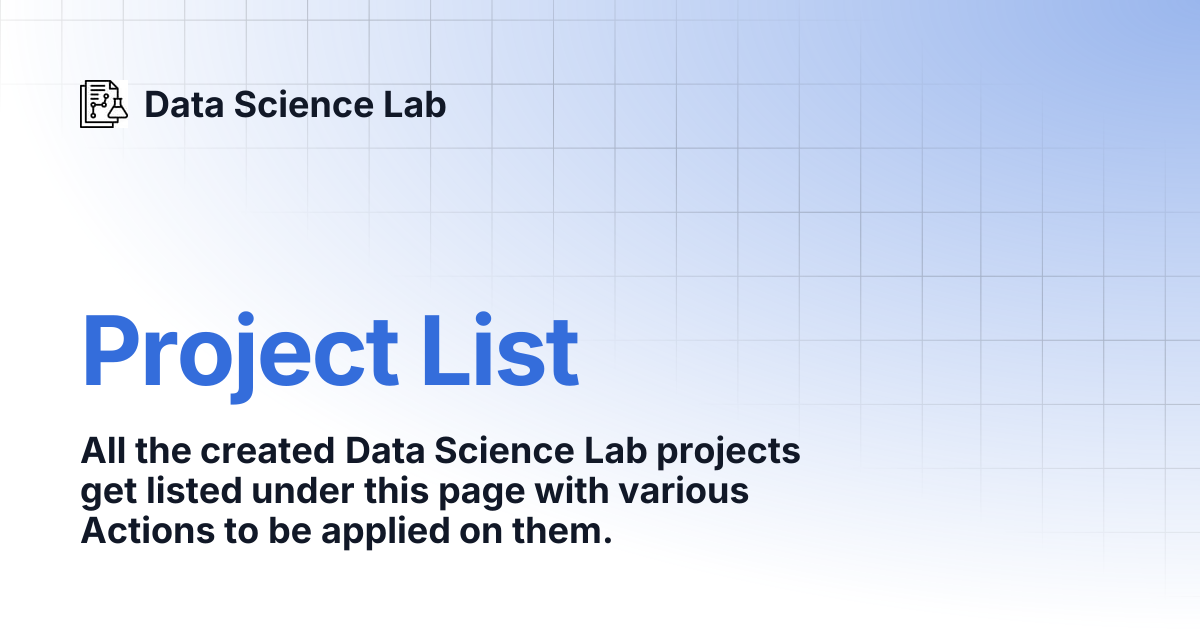 Project List | Data Science Lab