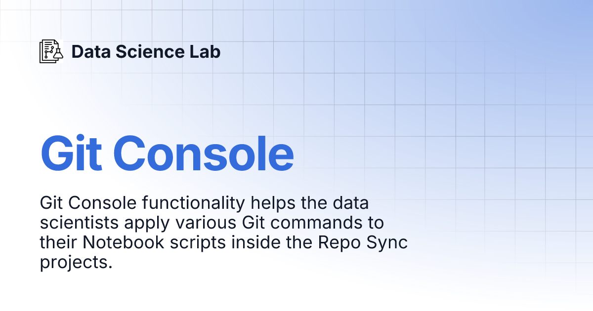 Git Console | Data Science Lab