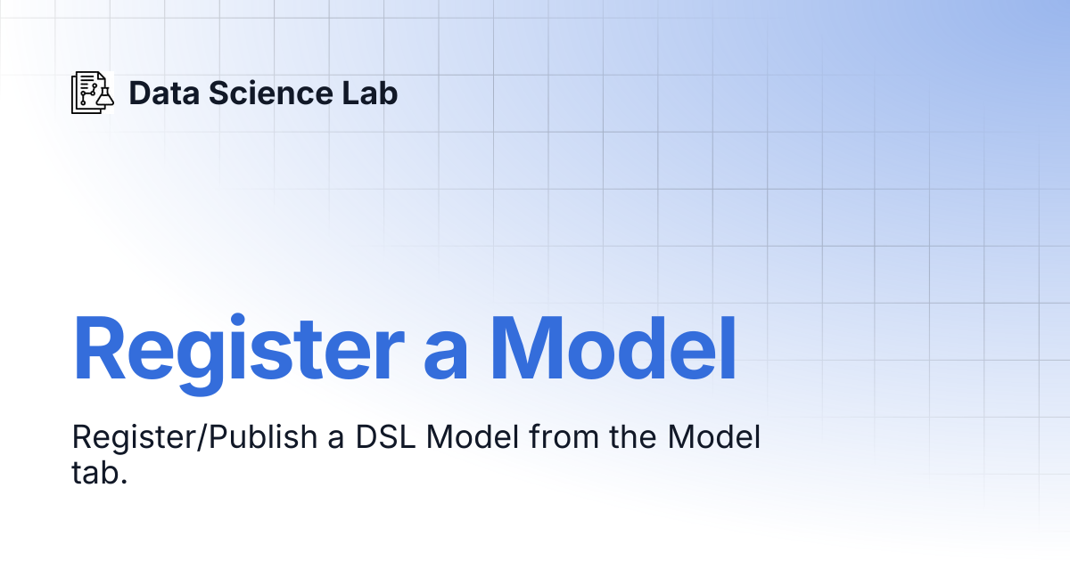 Register a Model | Data Science Lab