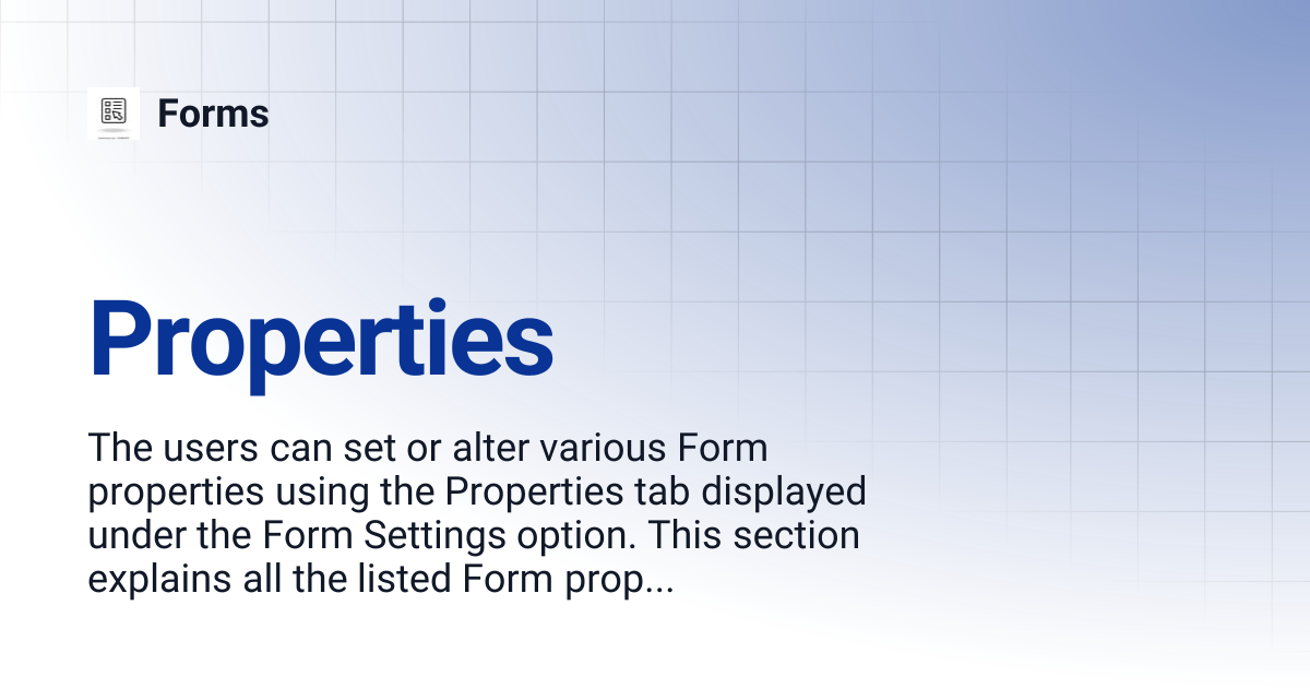 Properties | Forms
